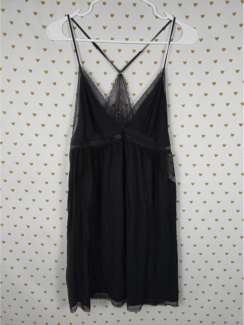 Victorias Secret Black racerback super soft nightie Slip Dress Pajama XL
